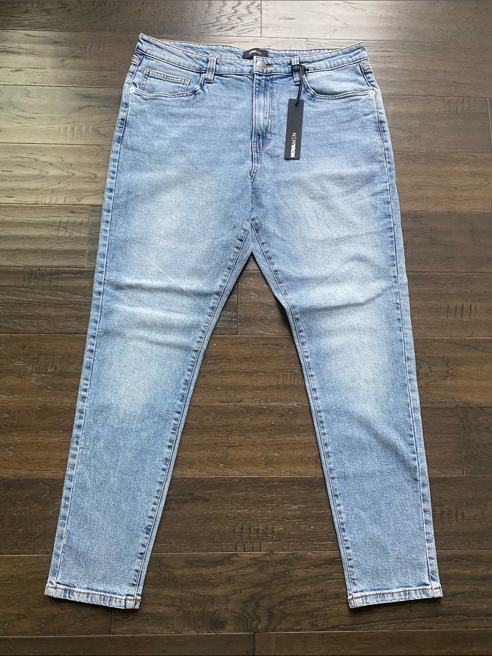 Fashion Nova Tapered Jean Mens Sz 38 Light Blue Wash New
